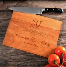 Floral Anniversary | Personalized Engraved Cutting Board